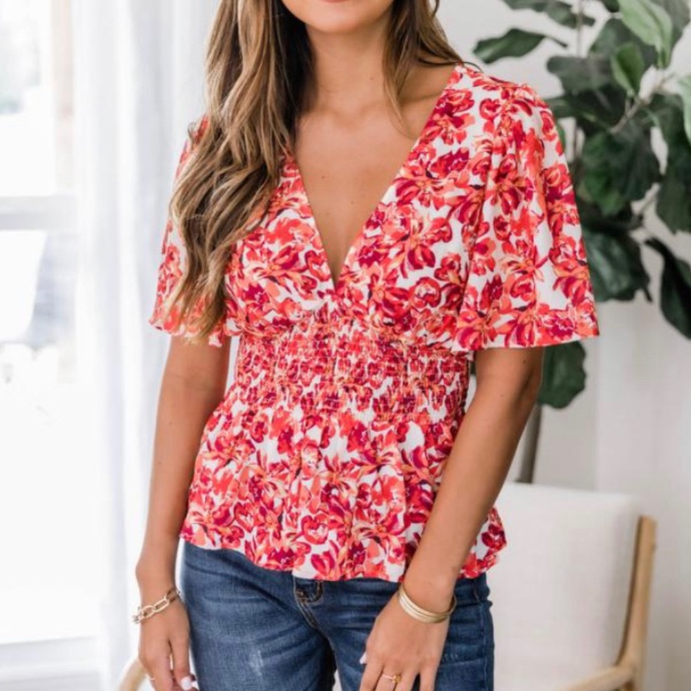 Pink Lily Floral Top